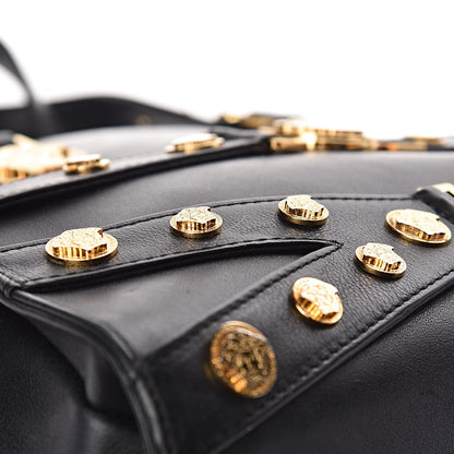 Versace Calfskin Medallion Tribute Bowling Bag Black 14 of 19