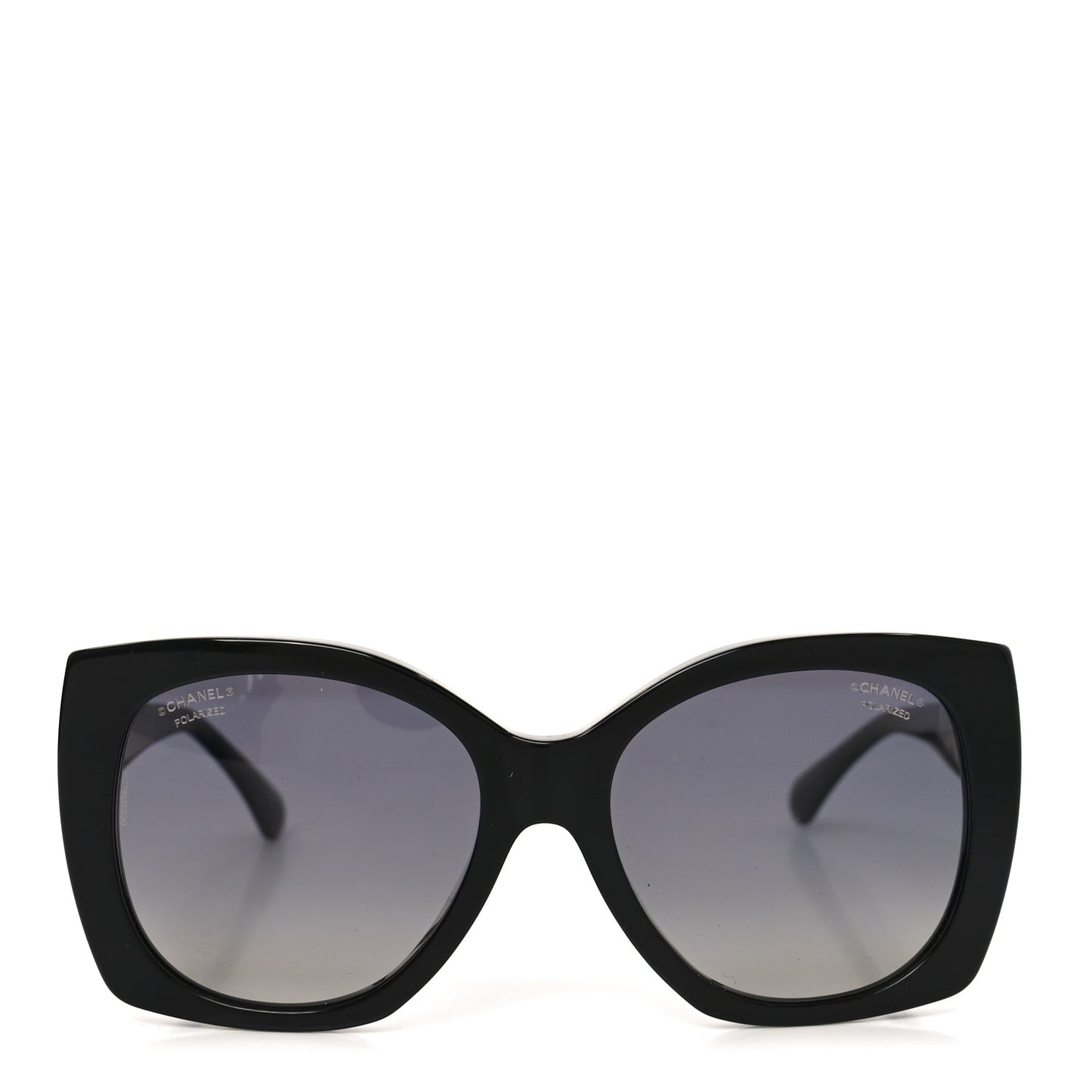 Acetate Square CC Heart Sunglasses 5519 Black