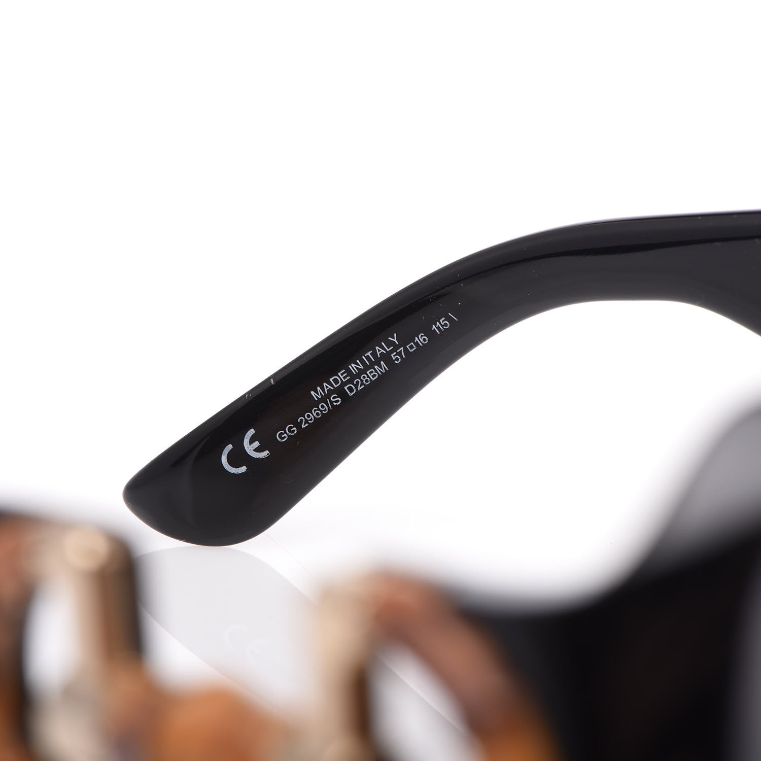 Gucci Bamboo Horsebit Sunglasses Tortoise GG 2969/S Black 5 of 7