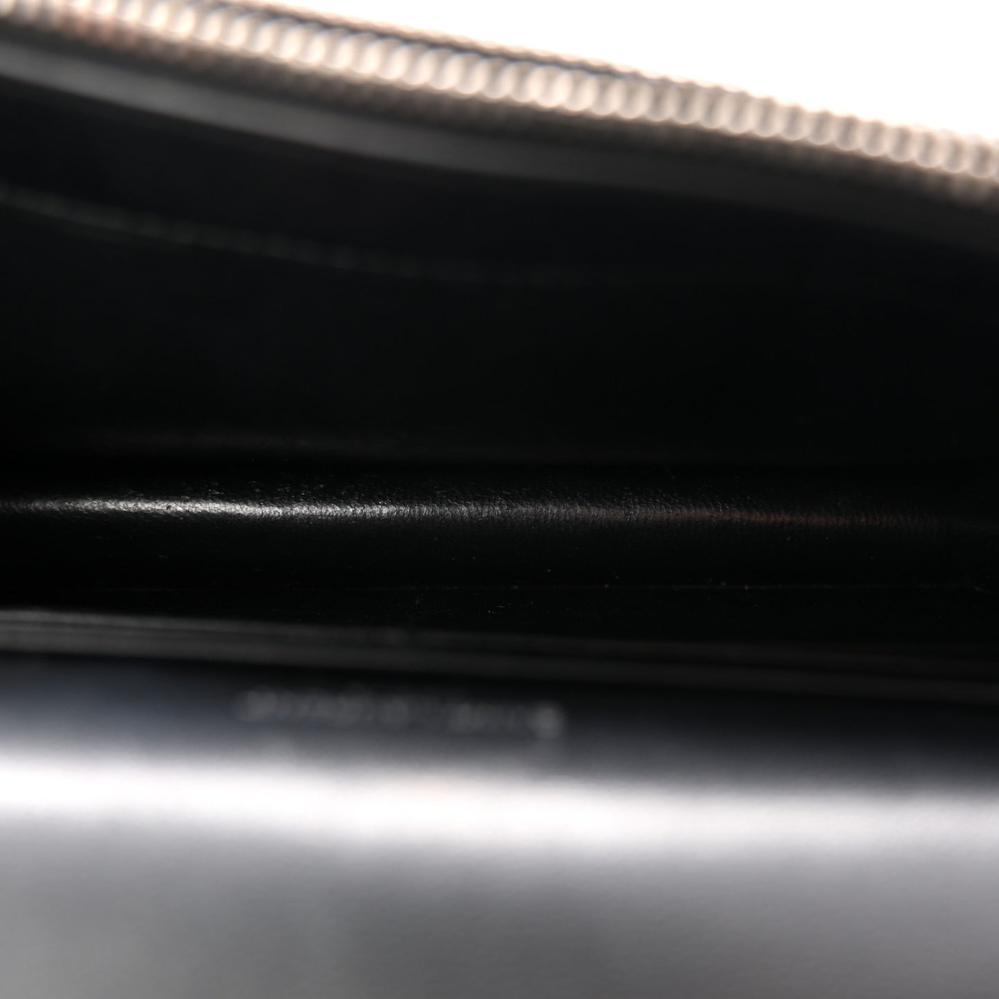 Calfskin Crocodile Embossed Kate Monogram Tassel Chain Wallet Black