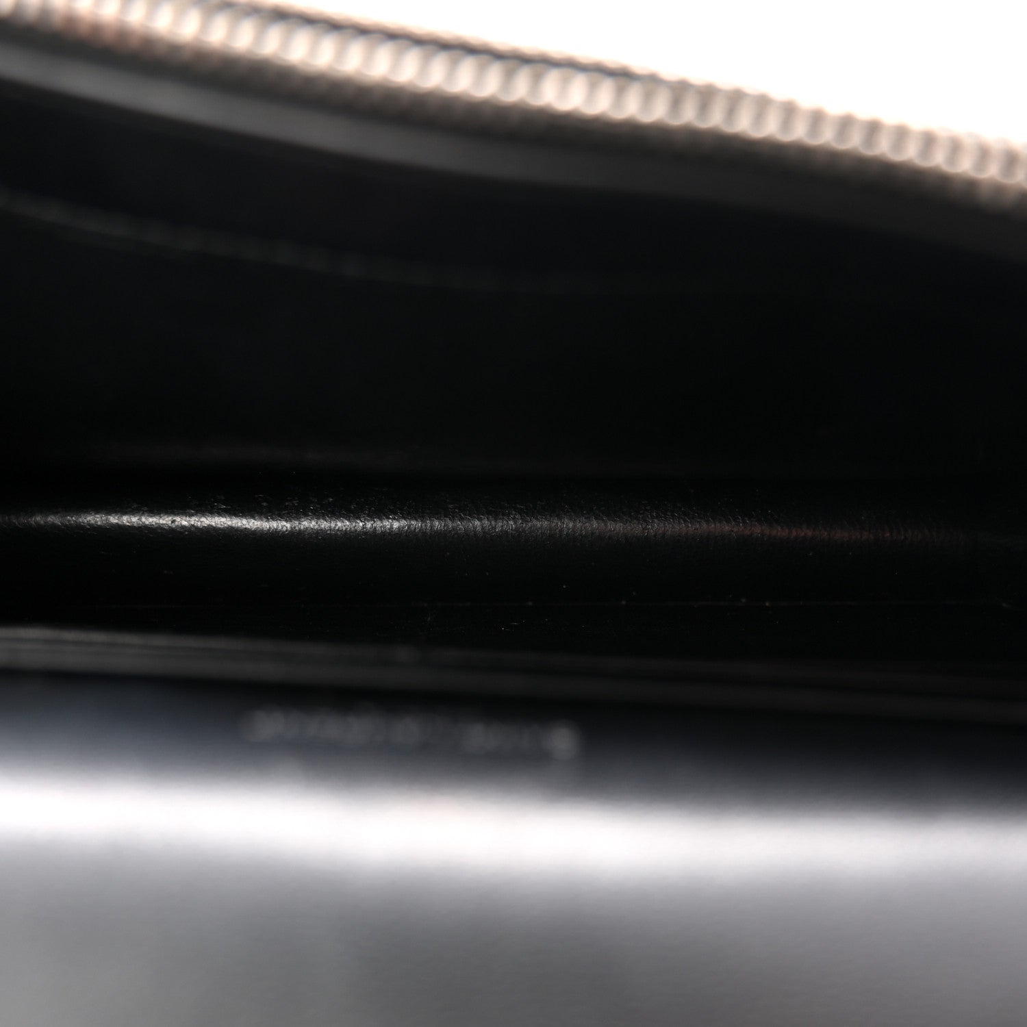 Saint Laurent Calfskin Crocodile Embossed Kate Monogram Tassel Chain Wallet Black 5 of 9