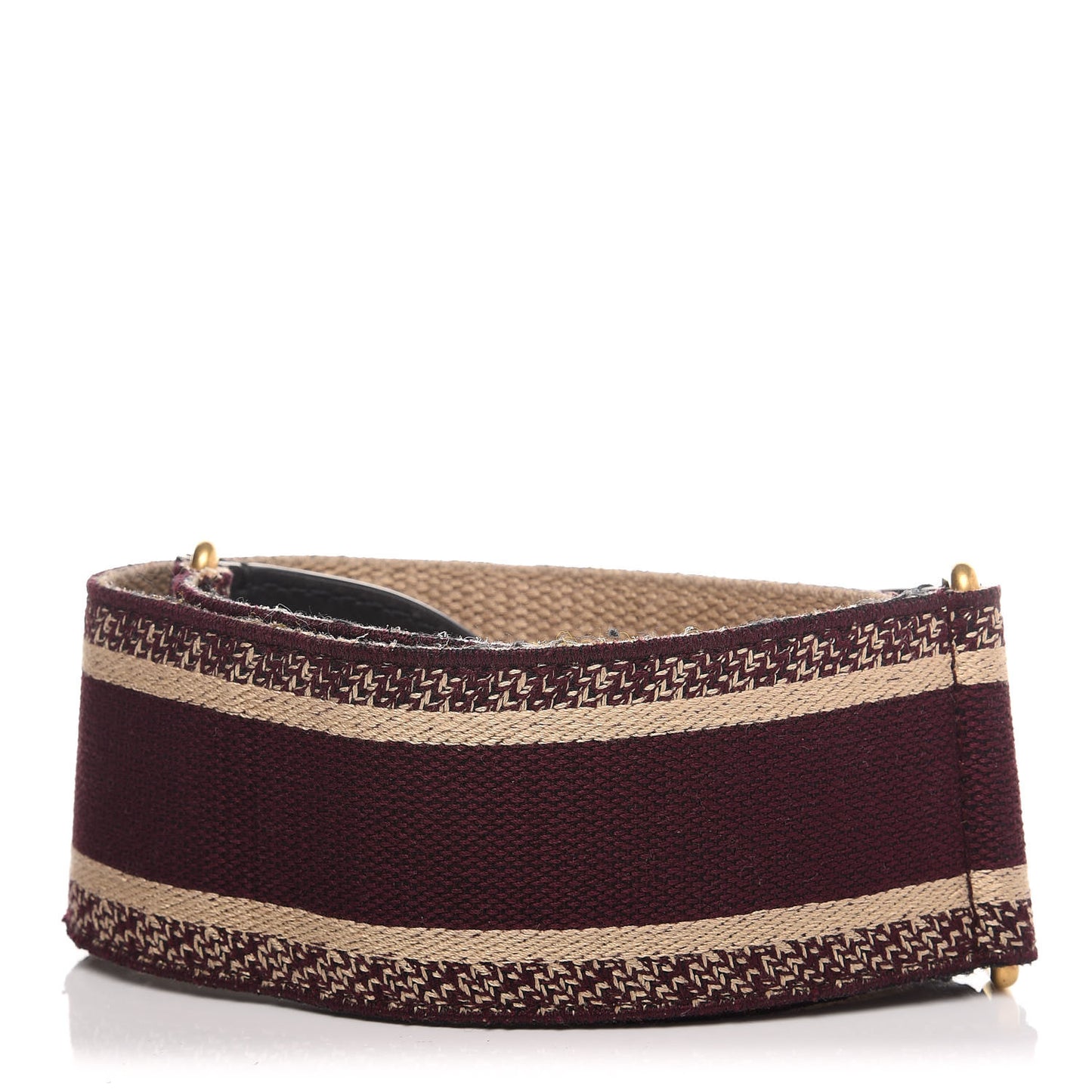 Canvas Embroidered Shoulder Strap Burgundy