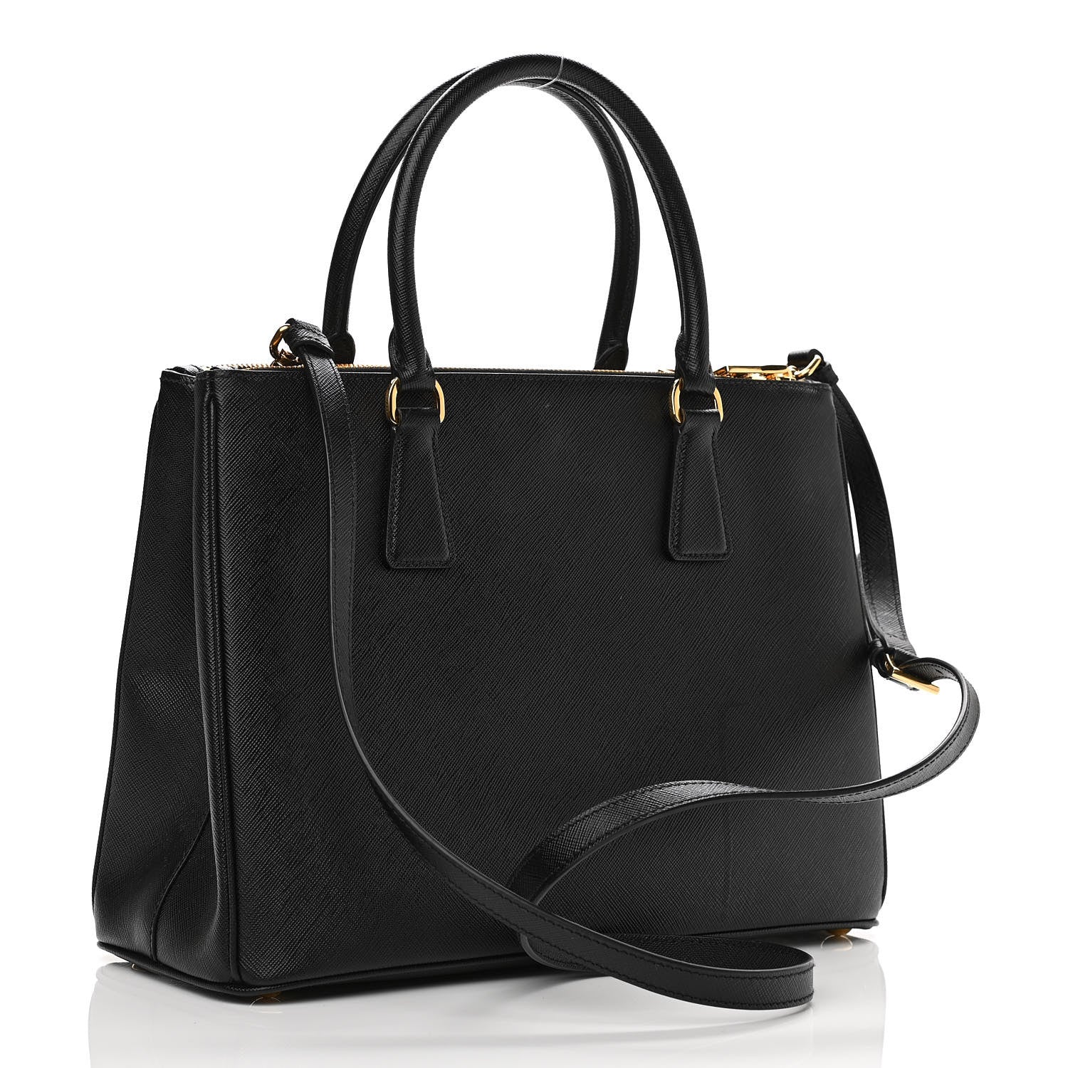 Prada Saffiano Medium Galleria Double Zip Tote Black 3 of 10