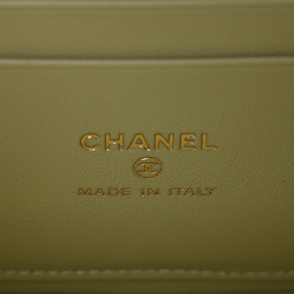 Chanel Lambskin Quilted Small Top Handle Vanity Case With Chain Light Green 6 of 10