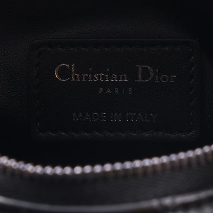 Christian Dior Calfskin Macrocannage Small Diortravel Nomad Pouch Black 5 of 9