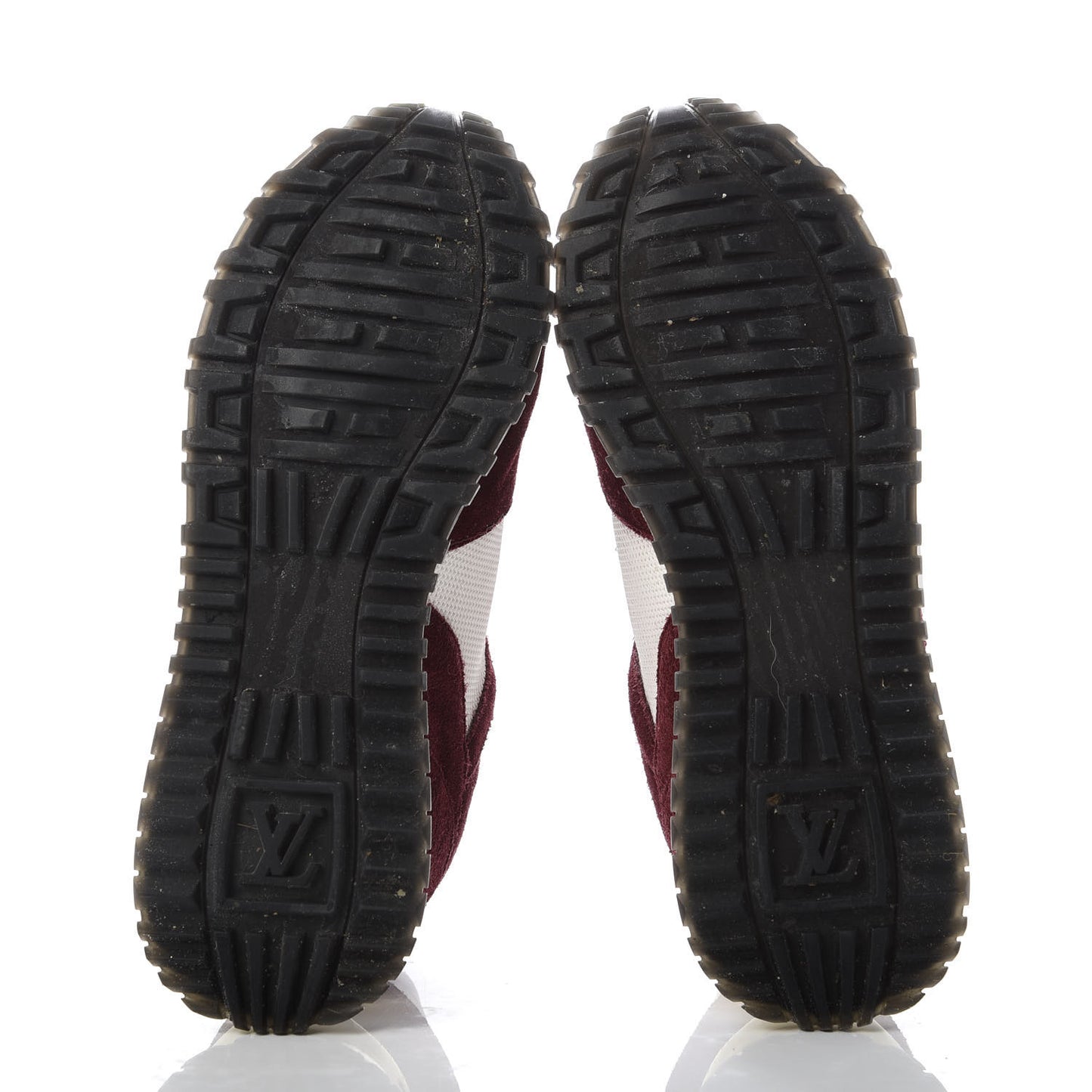 Suede Calfskin Run Away Sneakers 35 Burgundy White