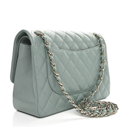 Chanel Caviar Quilted Jumbo Double Flap Dark Green 3 of 11