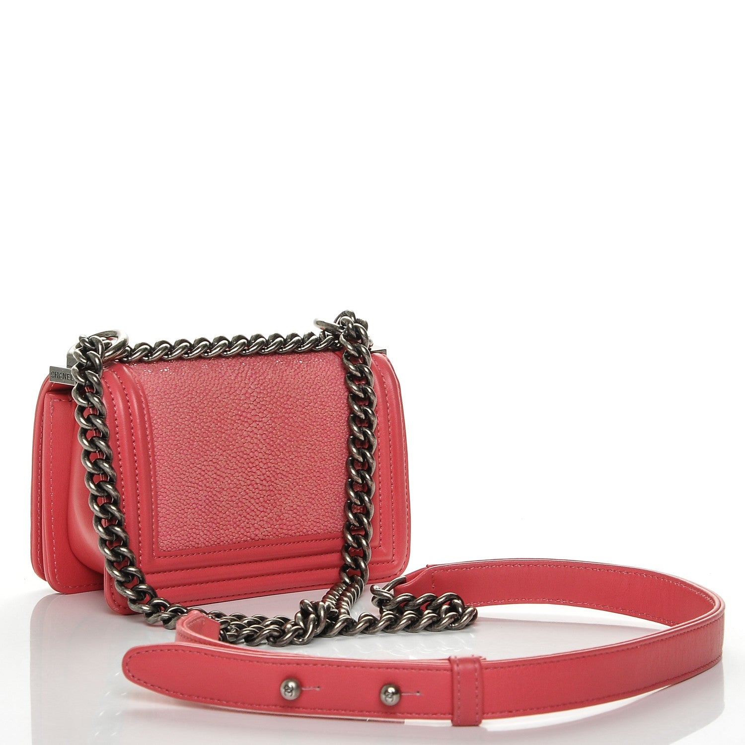 Chanel Galuchat Stingray Mini Boy Flap Pink 3 of 7