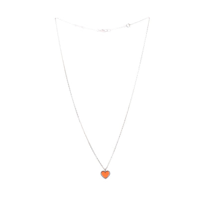 Van Cleef & Arpels 18K Rose Gold Carnelian Sweet Alhambra Heart Pendant Necklace 3 of 8