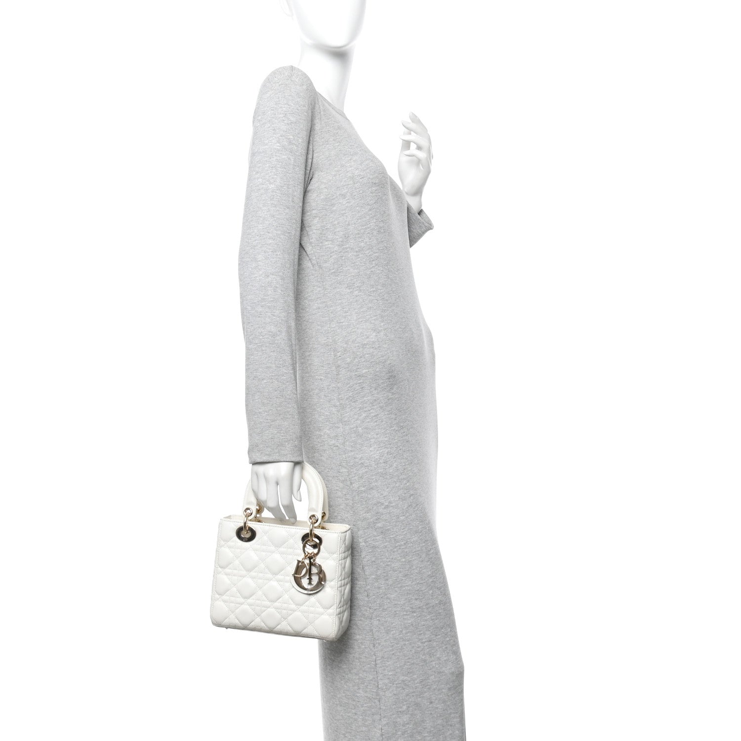 Christian Dior Lambskin Cannage Small My ABCDior Lady Dior Latte 2 of 10