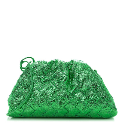 Bottega Veneta Metallic Nappa Intrecciato The Mini Pouch Parakeet 1 of 11
