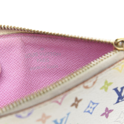 Louis Vuitton Monogram Multicolor Key Pouch White Litchi 6 of 7