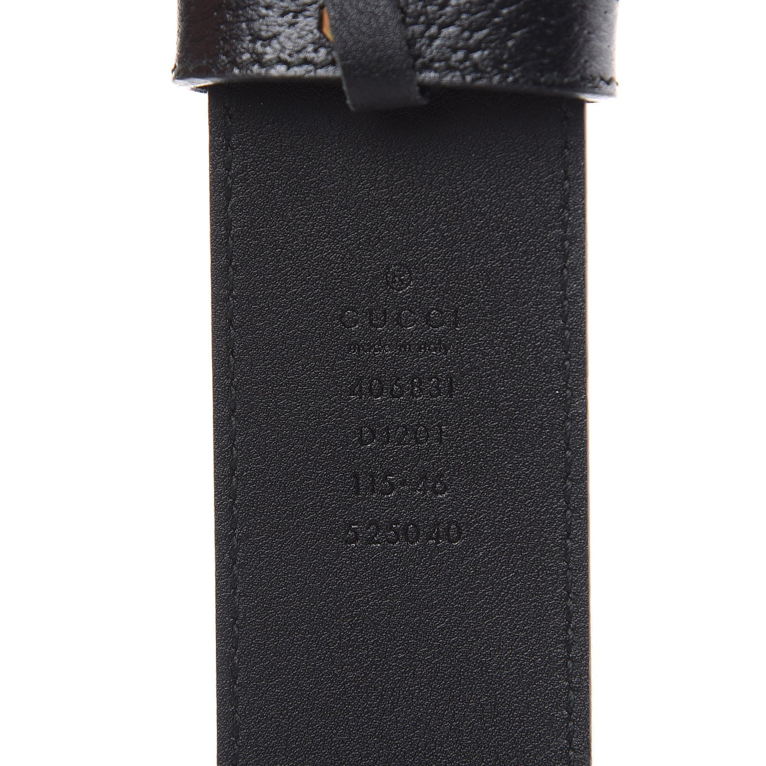Gucci Textured Calfskin Double G 40mm Belt 115 46 Black 6 of 6