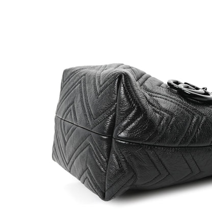 Gucci Nappa Chevron Matelasse Small GG Marmont Tote Bag Black 10 of 10