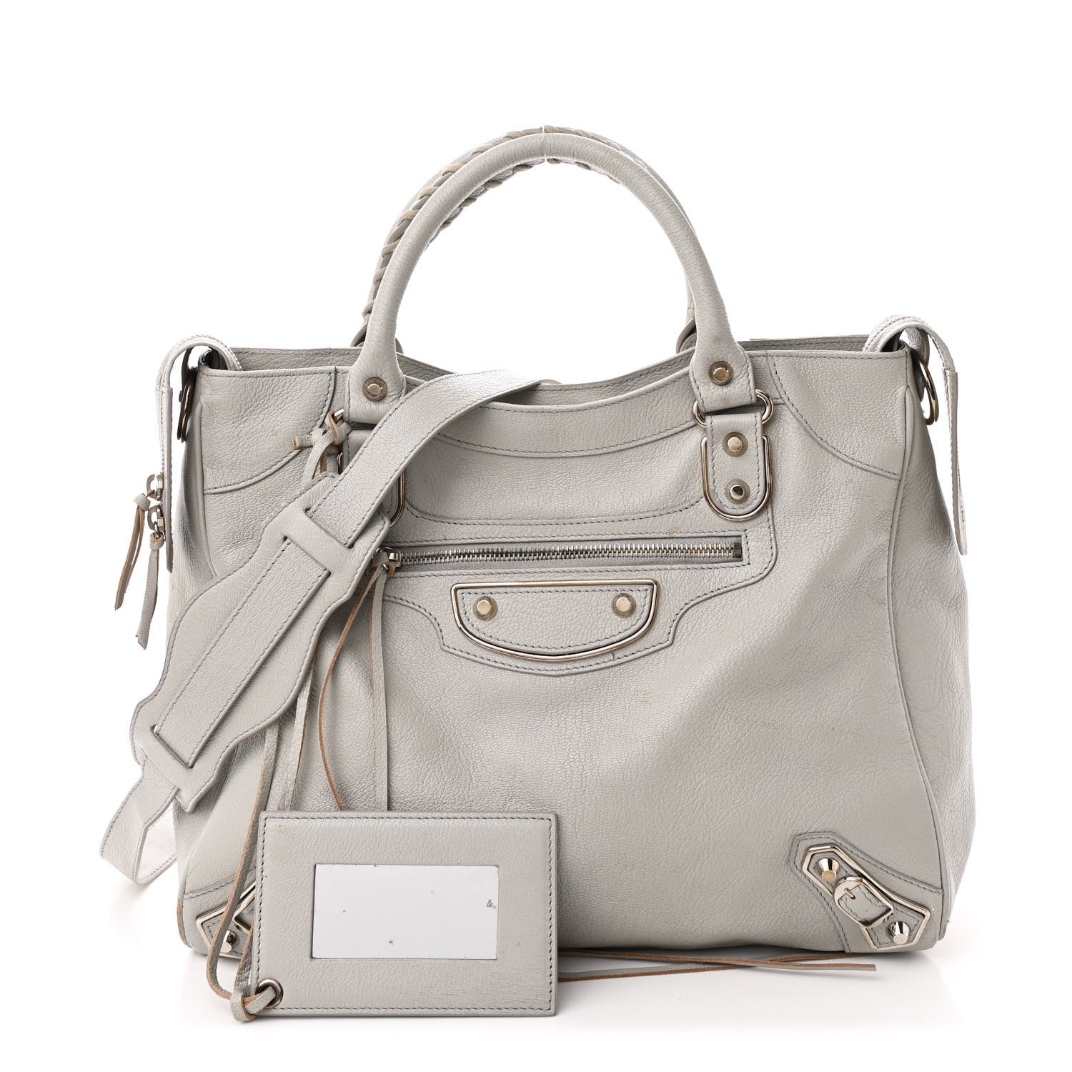 Balenciaga Chevre Silver Metallic Edge Hardware Velo Gris Perle 3 of 17