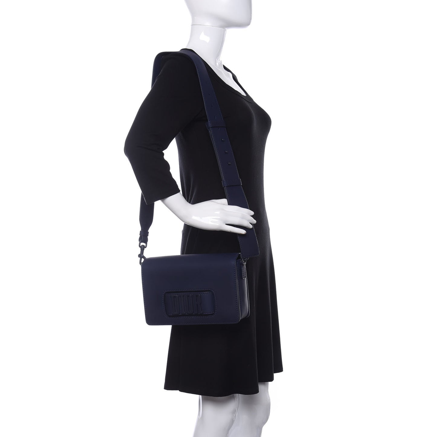 Ultra Matte Calfskin Dio(r)evolution Flap Bag Navy