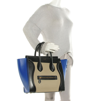 Celine Elephant Calfskin Mini Tri-Color Luggage Beige 2 of 8
