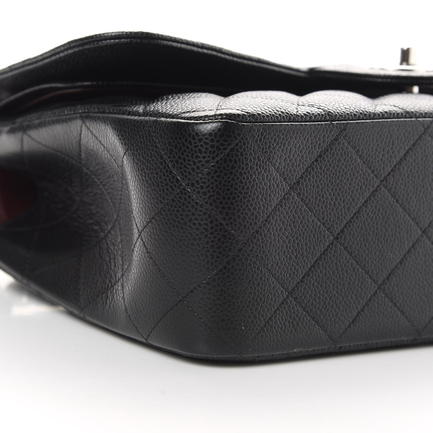 Caviar Quilted Jumbo Double Flap Black