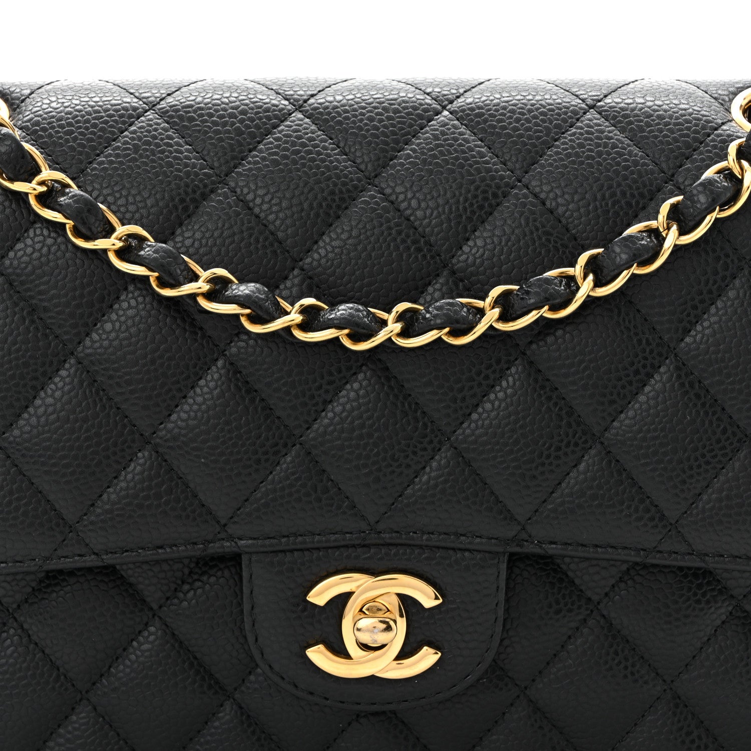 Chanel Caviar Quilted Medium Double Flap Black 8 of 10