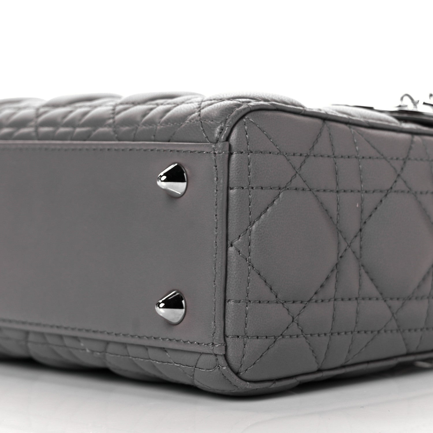 Christian Dior Lambskin Cannage Small My ABCDior Lady Dior Grey 6 of 8