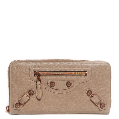 Balenciaga Agneau Giant 12 Rose Gold Hardware Money Wallet Papyrus 1 of 10