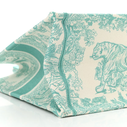Christian Dior Canvas Embroidered Medium Dioriviera Toile De Jouy Book Tote Aquamarina 9 of 11