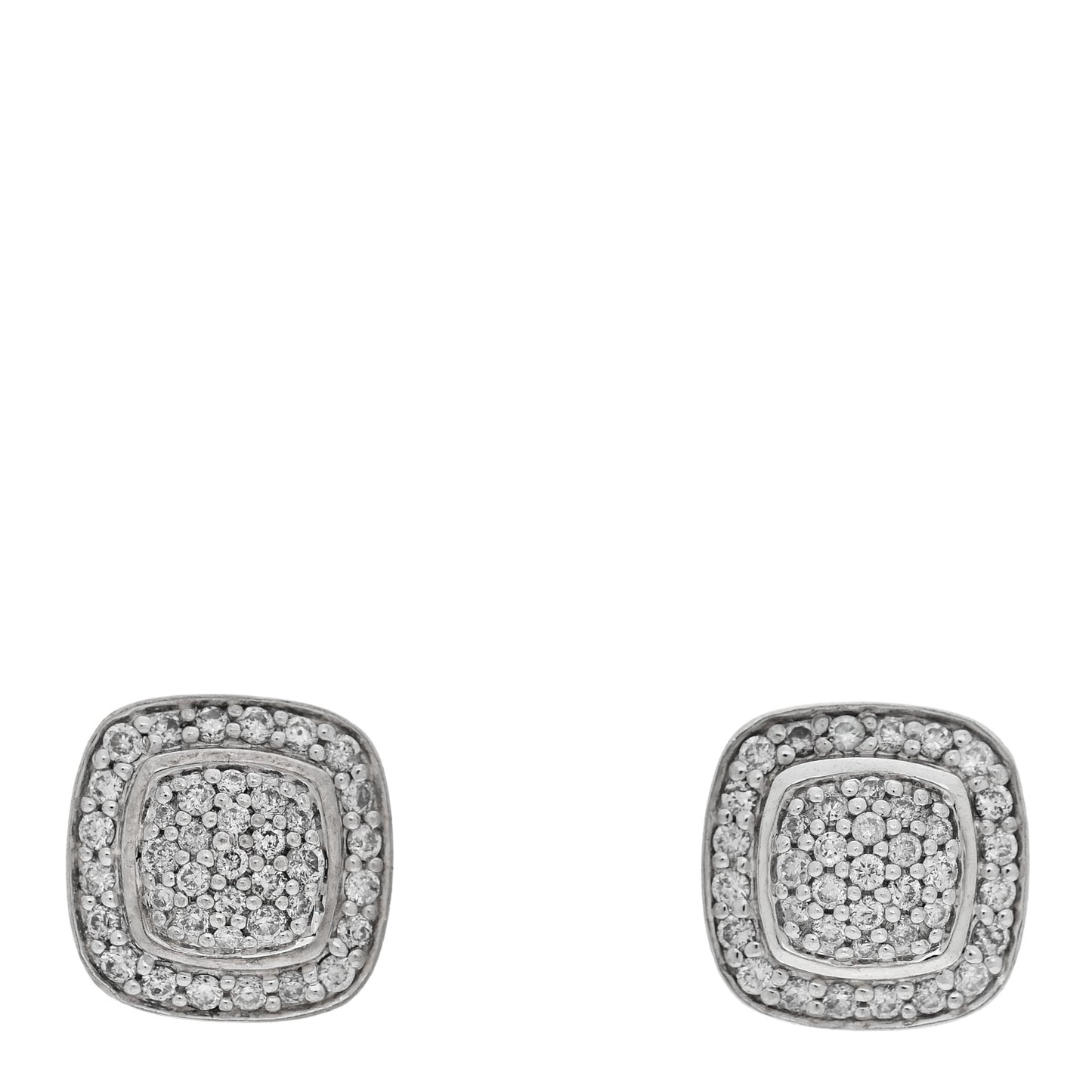 Sterling Silver Diamond 5mm Pave Albion Earrings