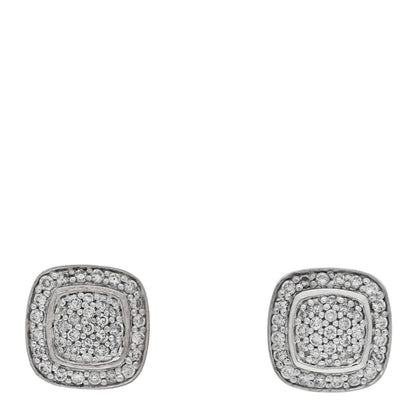 David Yurman Sterling Silver Diamond 5mm Pave Albion Earrings 1 of 4