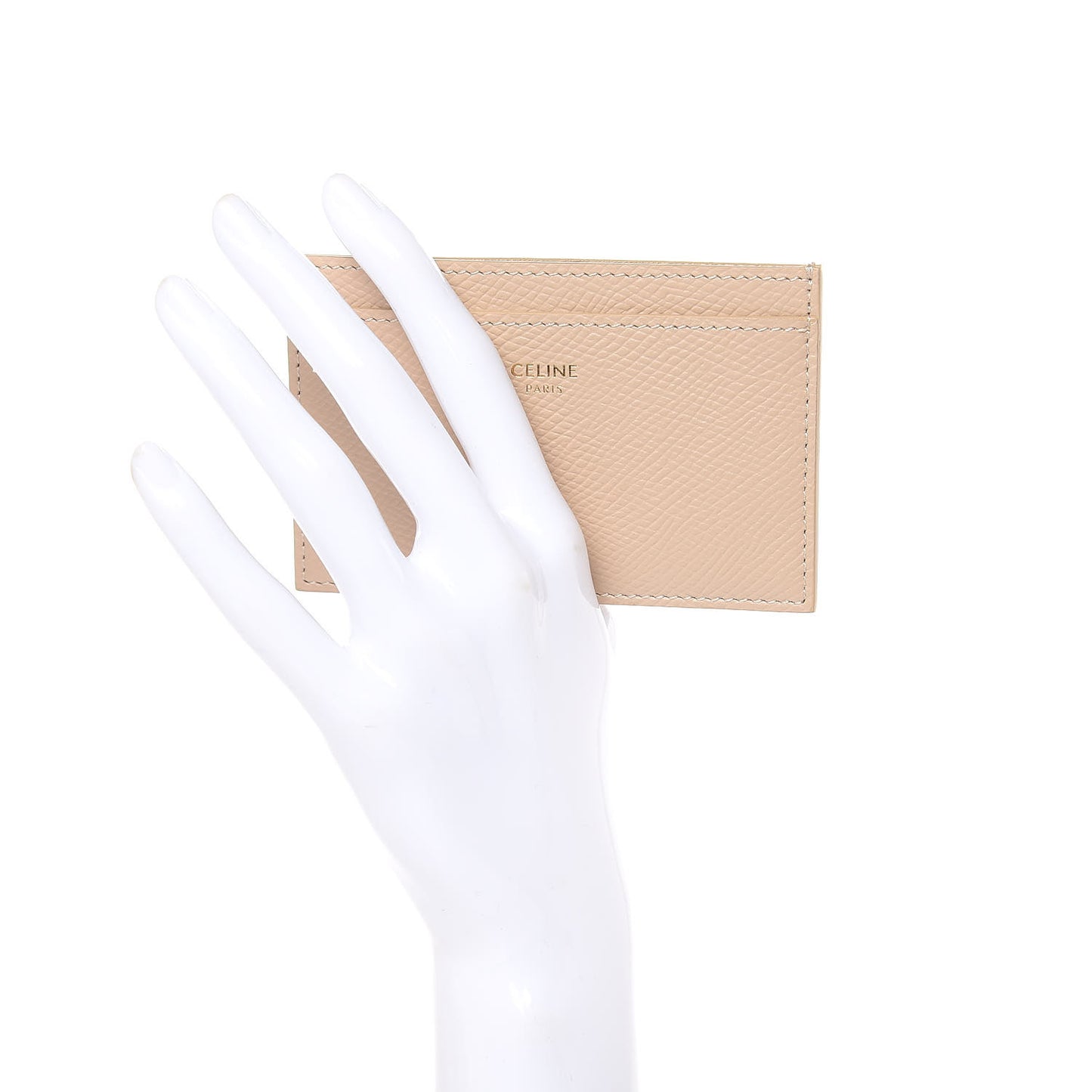 Grained Calfskin Card Holder Nude