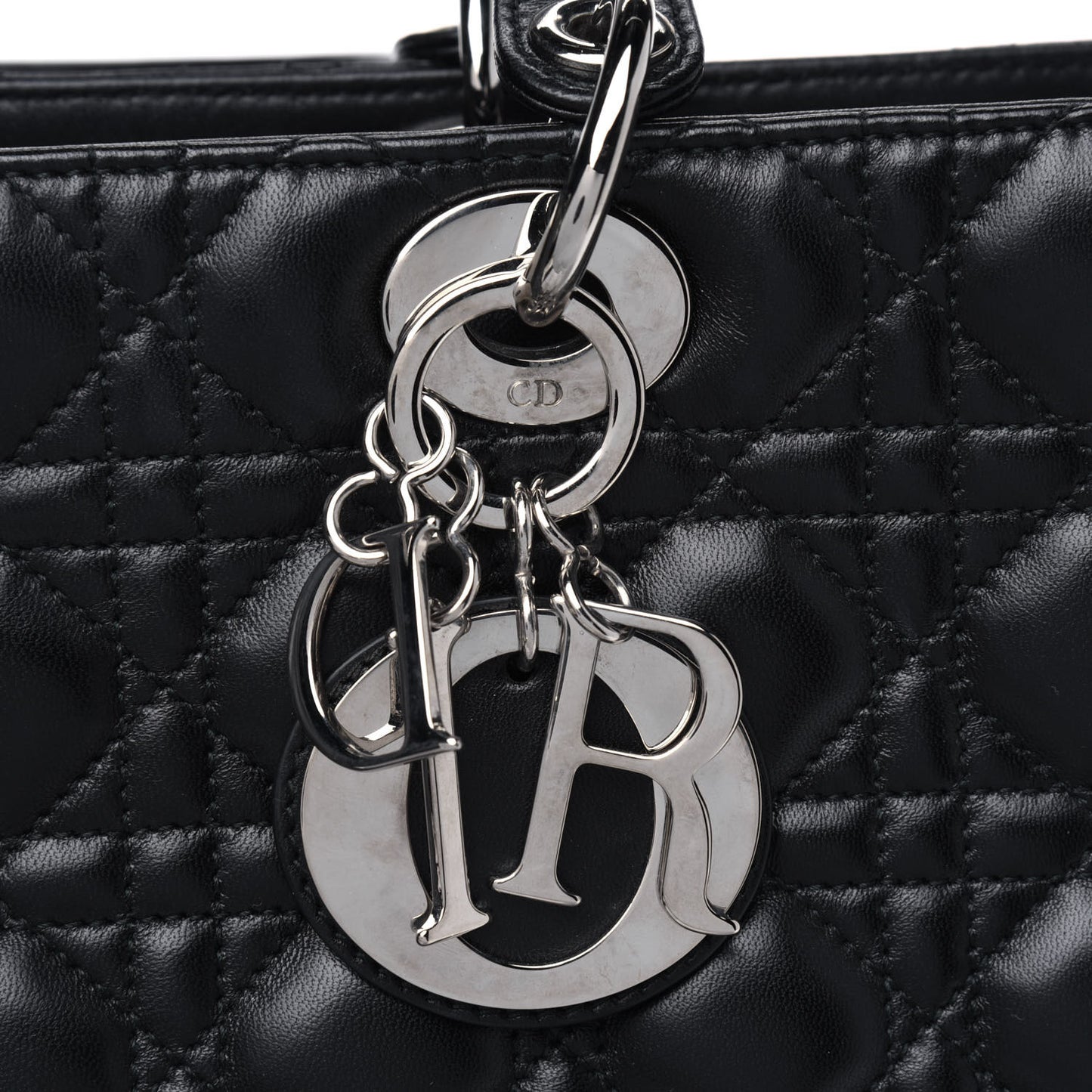 Lambskin Cannage Large Lady Dior Black