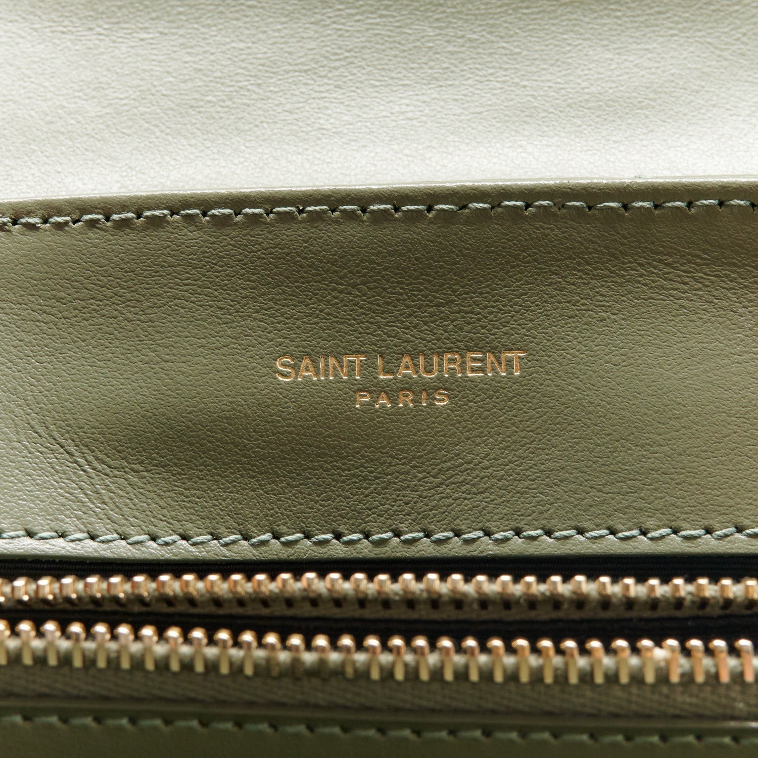 Saint Laurent Calfskin Y Quilted Monogram Small Loulou Chain Satchel Light Sage 6 of 11