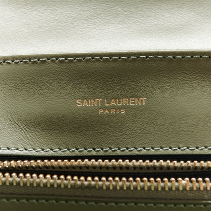 Saint Laurent Calfskin Y Quilted Monogram Small Loulou Chain Satchel Light Sage 6 of 11