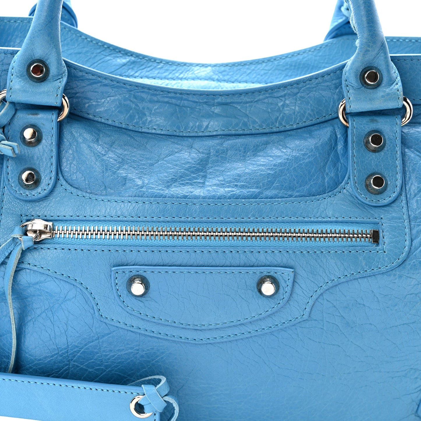 Agneau Classic Silver Hardware City Bleu Azur Clair