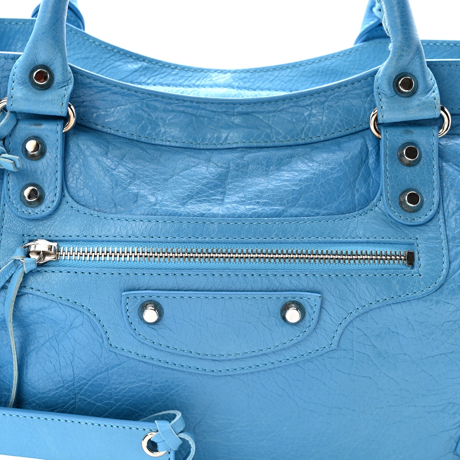 Balenciaga Agneau Classic Silver Hardware City Bleu Azur Clair 8 of 10