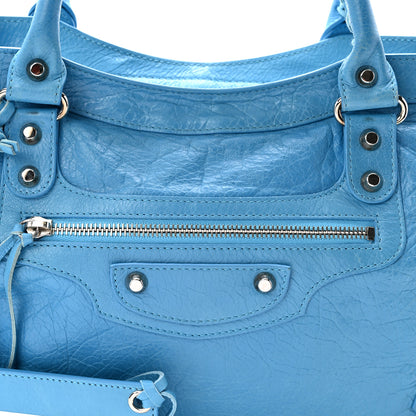 Balenciaga Agneau Classic Silver Hardware City Bleu Azur Clair 8 of 10