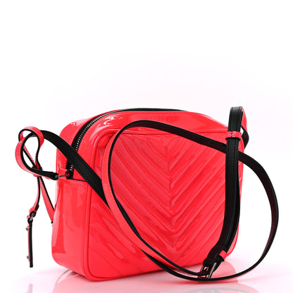 Saint Laurent Patent Calfskin Matelasse Monogram Lou Camera Bag Neon Pink 2 of 11