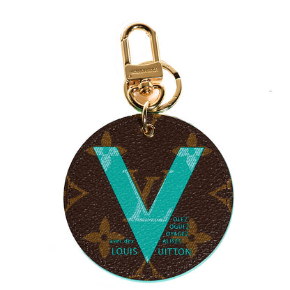 Louis Vuitton Monogram Illustre V Bag Charm Key Ring Turquoise 1 of 6