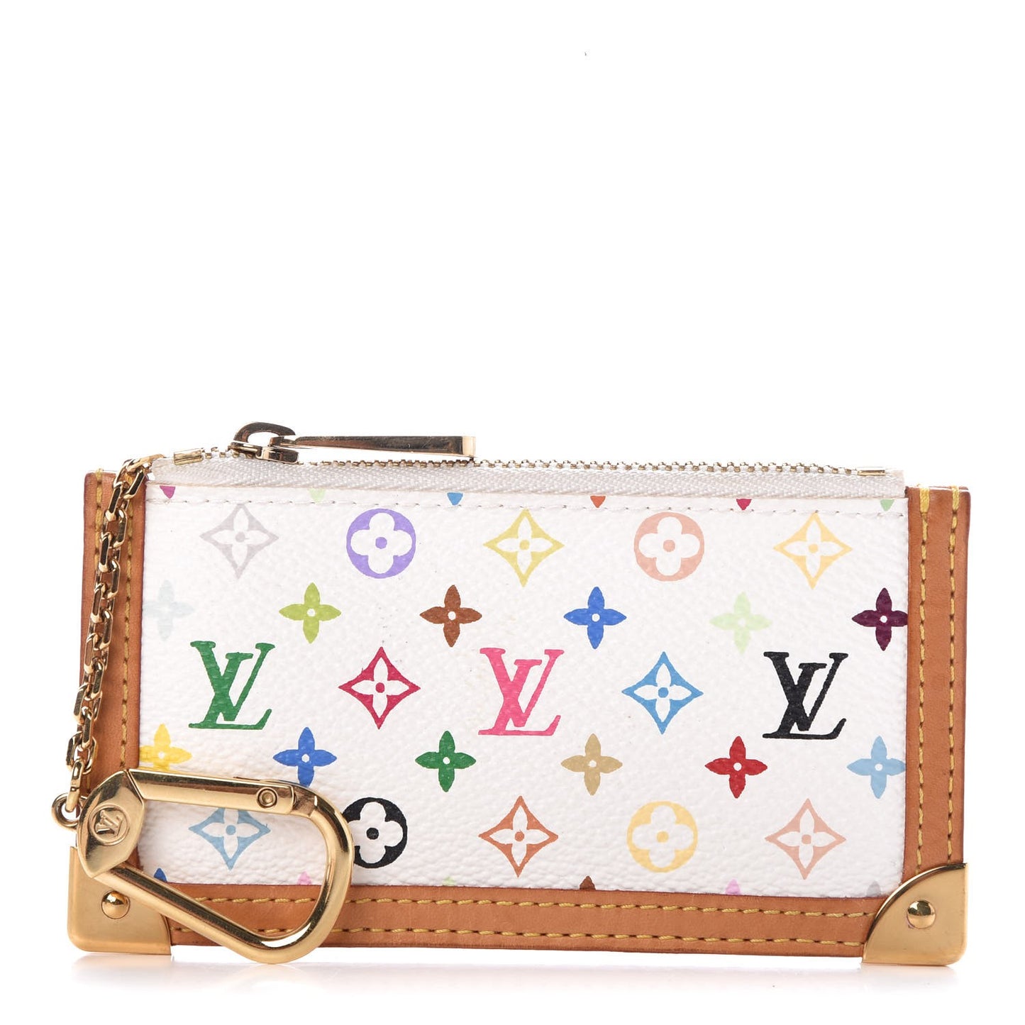 Monogram Multicolor Key Pouch White