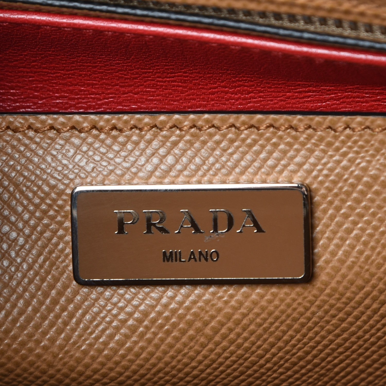 Prada Saffiano Cuir Twin Tote Caramel 8 of 11