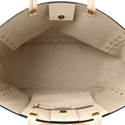 Valentino Garavani Grained Calfskin Roman Stud Tote Light Ivory 4 of 8
