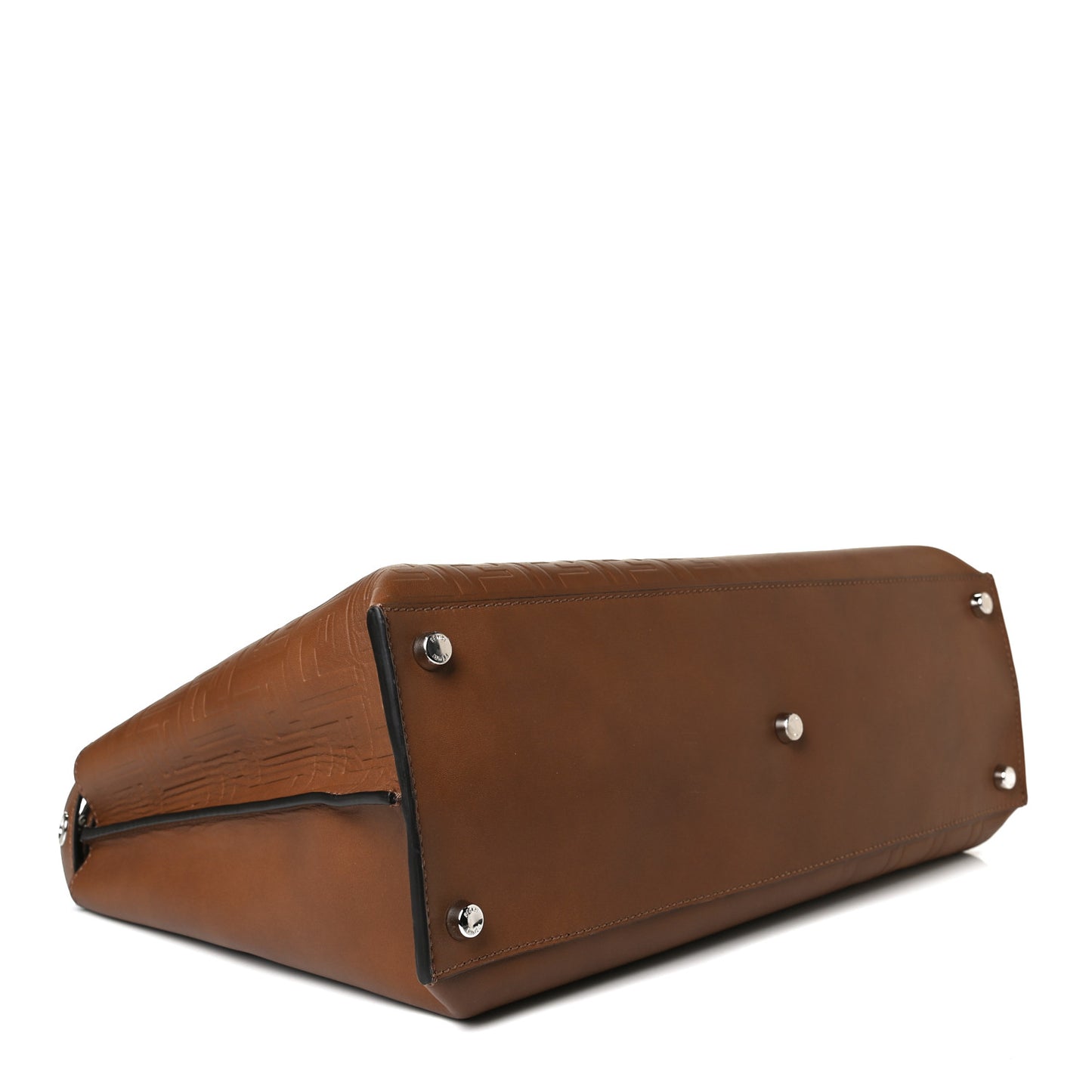 Smooth Calfskin FF Embossed Sfumate Large Mens Peekaboo Iconic Essential Satchel Cuoio
