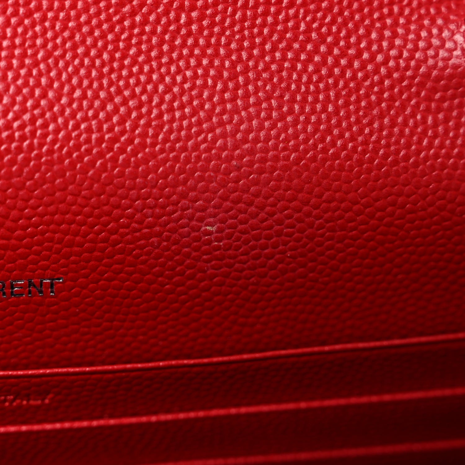 Saint Laurent Grain De Poudre Matelasse Chevron Monogram Envelope Chain Wallet Rouge Eros 9 of 13