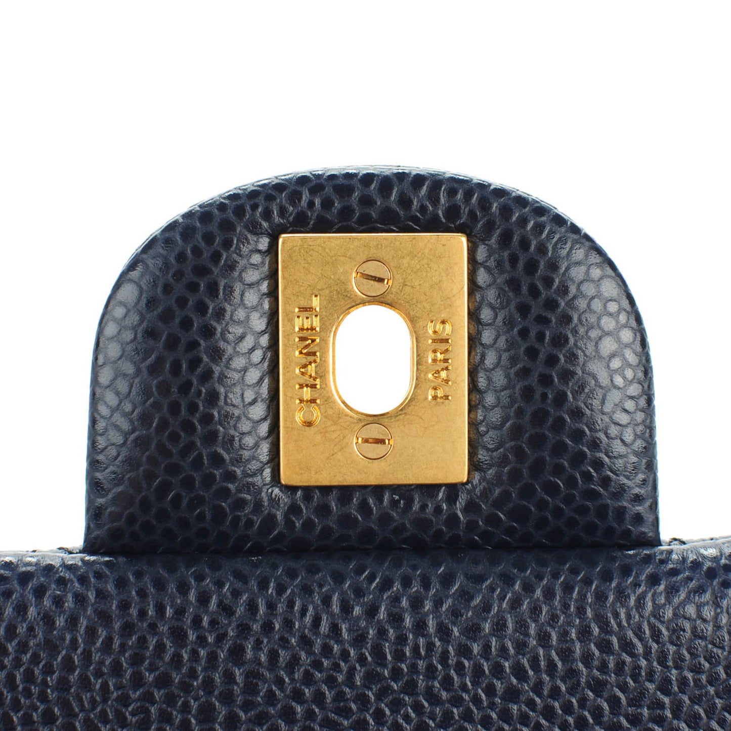 Caviar Quilted Mini Square Flap Navy