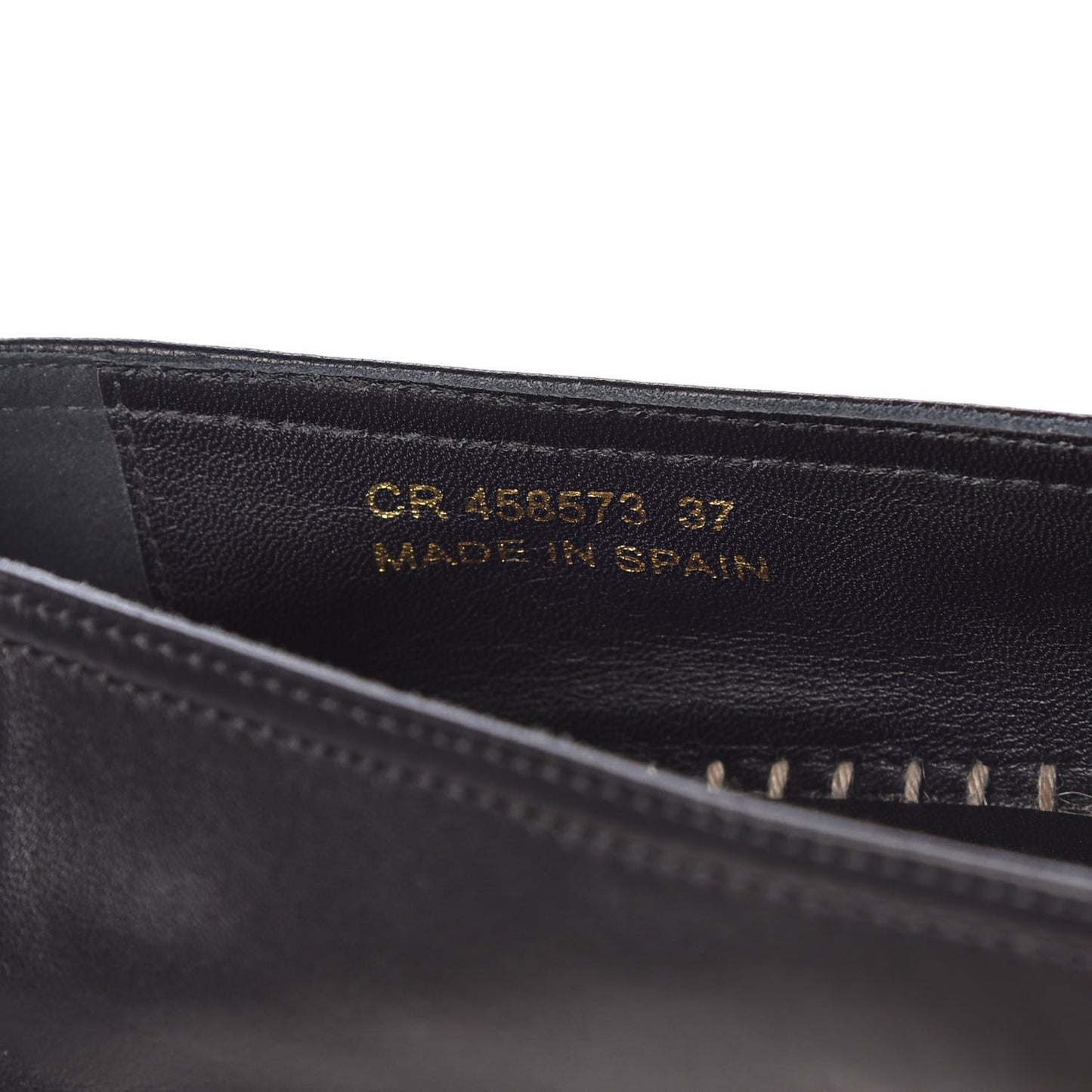 Lambskin Monogram Espadrilles 37 Black