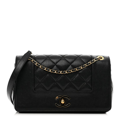 Chanel Sheepskin Quilted Small Vintage Mademoiselle Flap Black 1 of 12