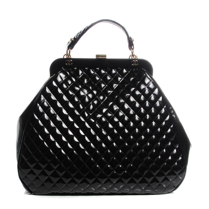 Chanel Glazed Calfskin Quilted Mademoiselle Large Frame Bag Black 1 of 7