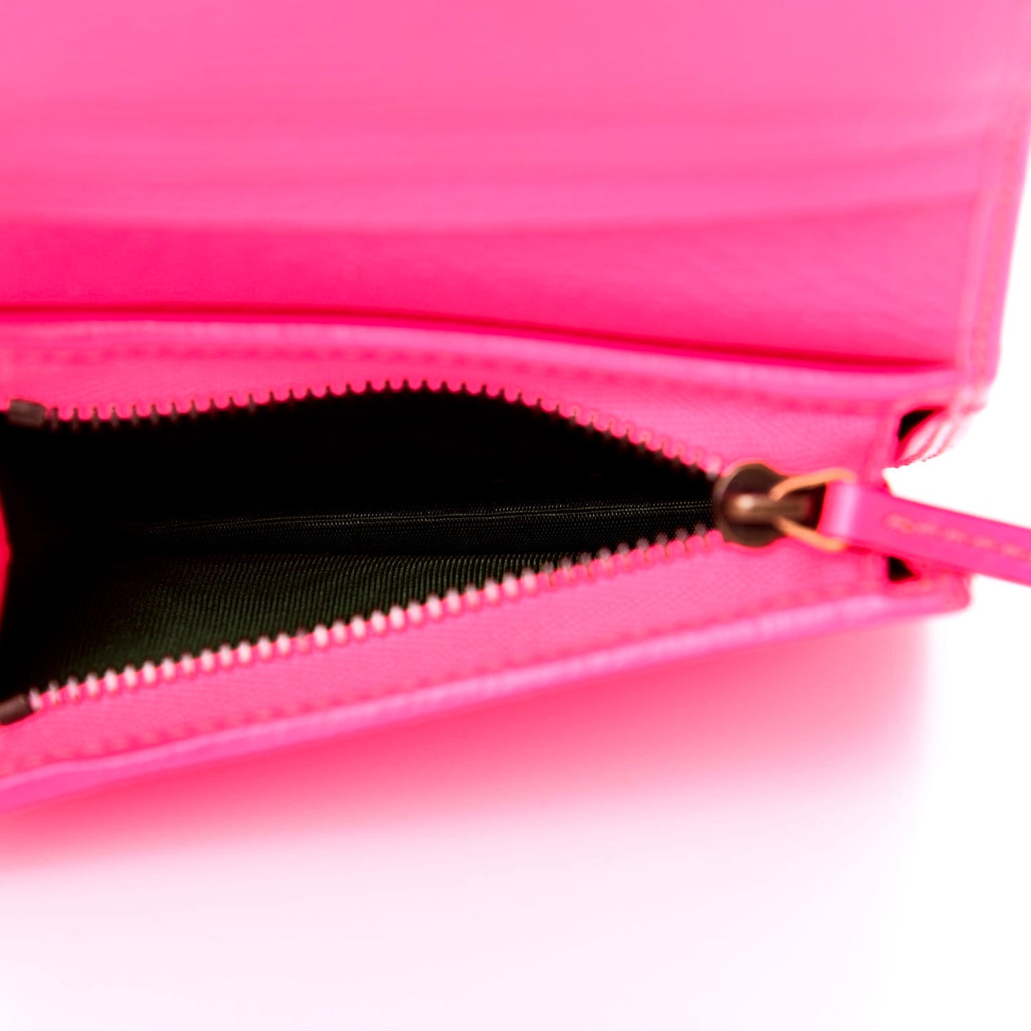 Calfskin Flora Print Zumi Card Case Fuxia Fluo