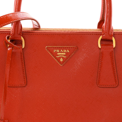 Prada Saffiano Vernice Medium Galleria Double Zip Tote Arancio 8 of 10