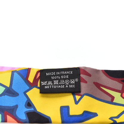 Hermes Silk Graff Graffiti Twilly Black Jaune Vert 4 of 4