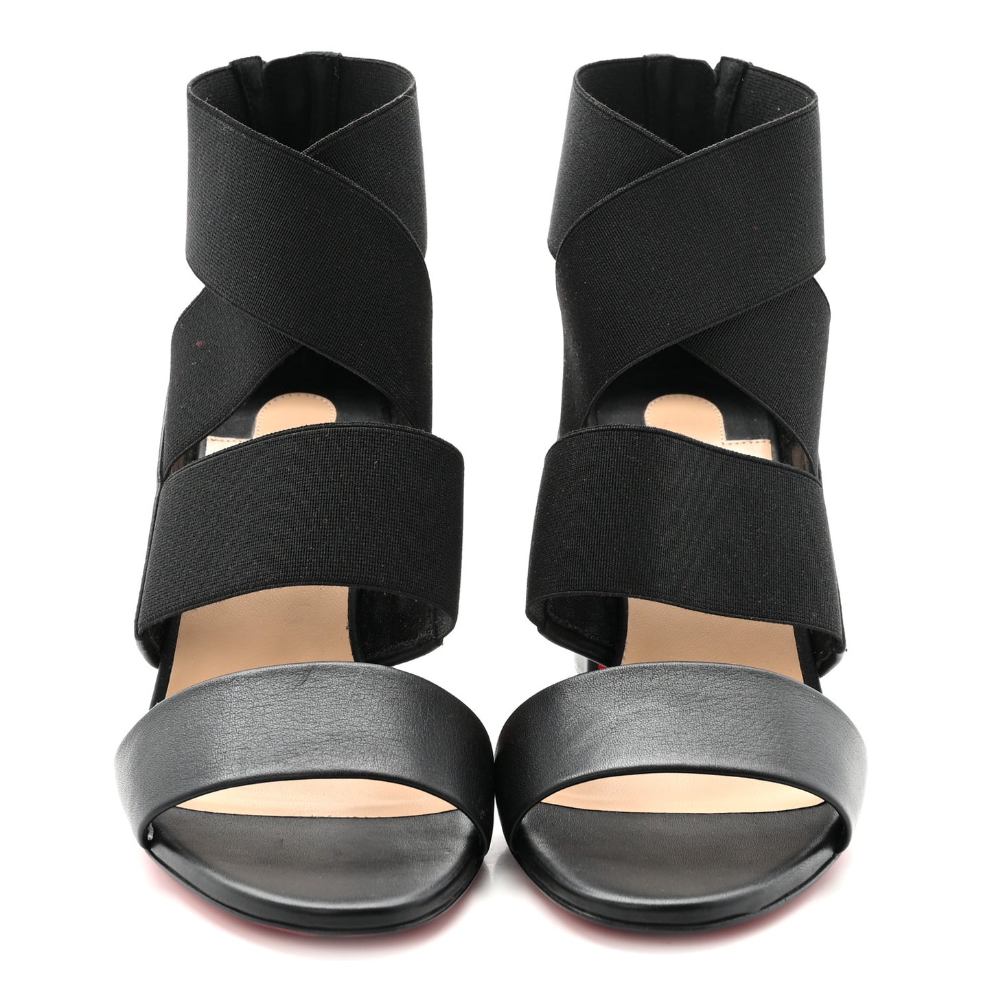 Elastic Calfskin Patrouille 85 Sandals 35.5 Black